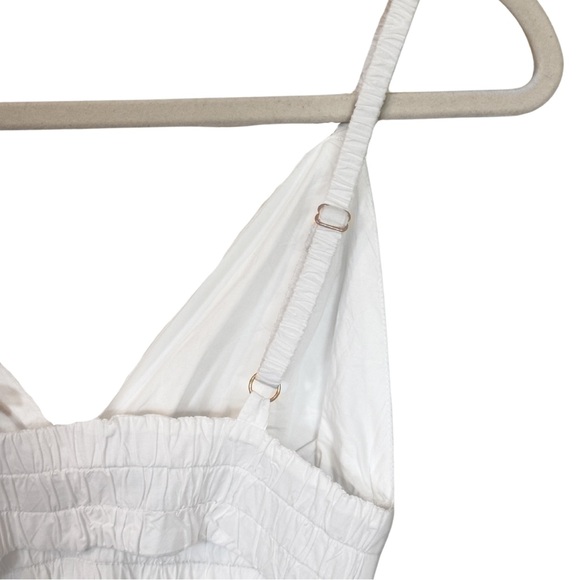 White Sleeveless Maxi Sundress with V-Neck and back cutout - Picture 5 of 7